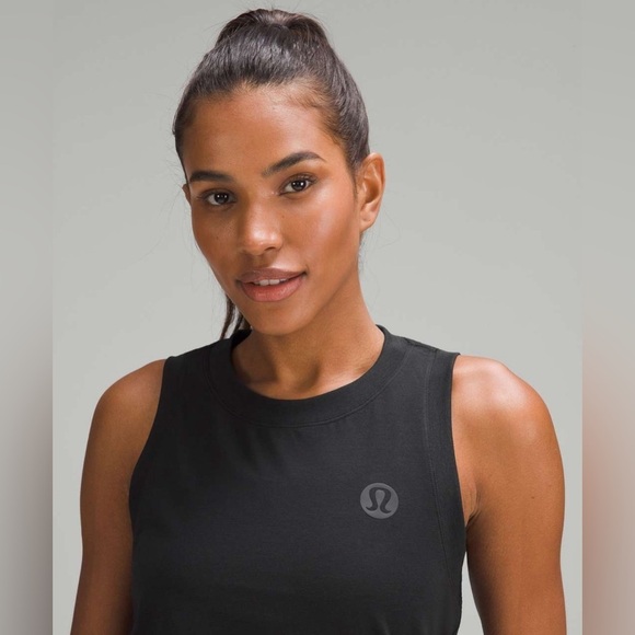 🍋Lululemon-cotton blend logo  training tank - Picture 2 of 5